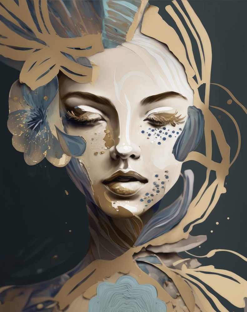 Serene Golden Bloom by Bella Eve
