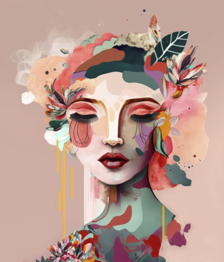 Vibrant Floral Portrait by Bella Eve