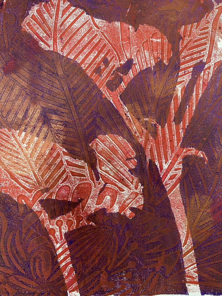Deep Red Jungle Foliage by Berit Pihl
