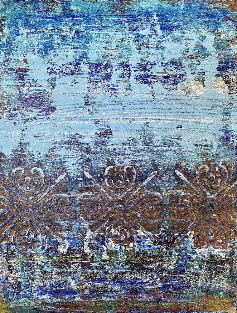 Distressed Blue Pattern by Berit Pihl
