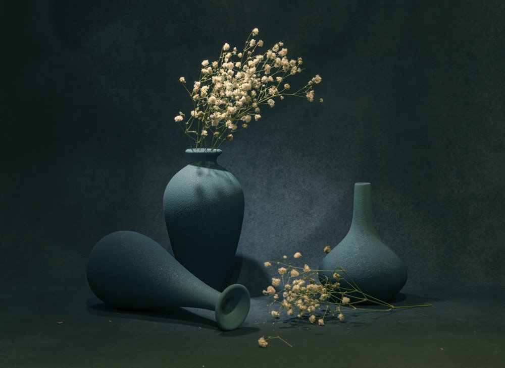 Moody Blue Still Life by Betty Liu