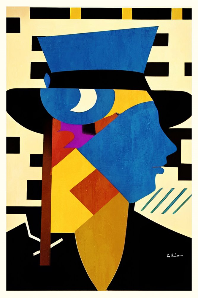 Abstract Man in Hat by Bo Anderson
