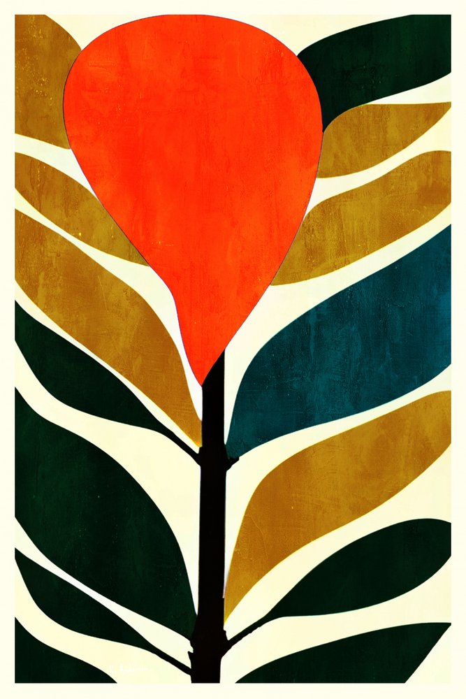 Abstract Orange Plant by Bo Anderson