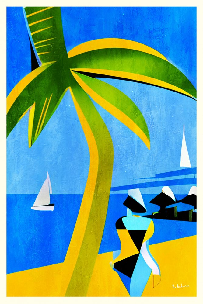 Colorful Tropical Beach by Bo Anderson