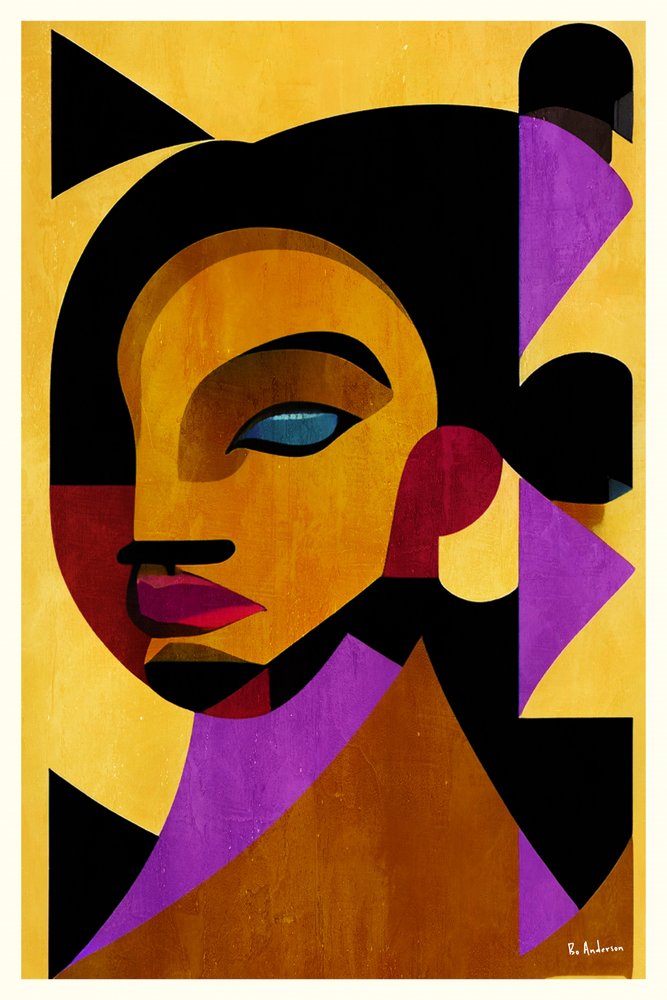 Vibrant Geometric Portrait by Bo Anderson