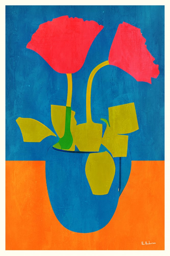 Vibrant Poppies in Vase by Bo Anderson