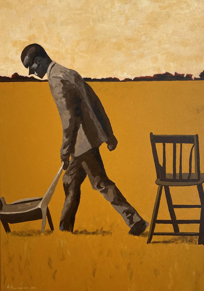 Solitary Walk Golden Field by Borgenhag Holmqvist