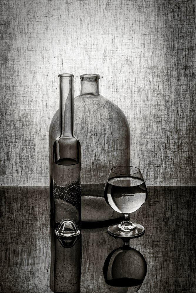 Glass Bottle Reflections by Brig Barkow