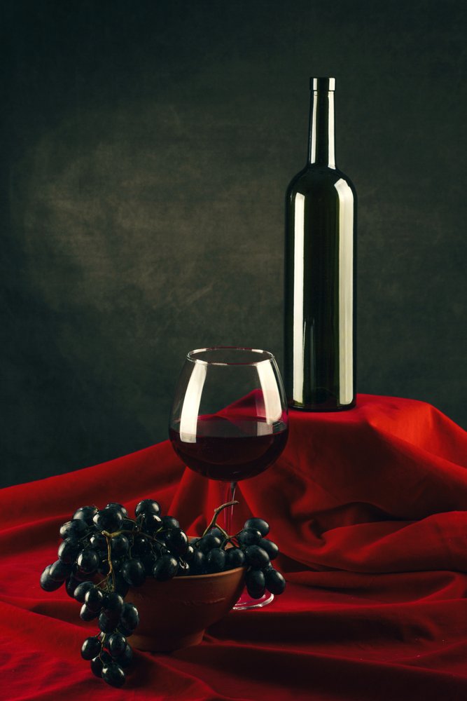 Still Life with Wine and Grapes by Brig Barkow
