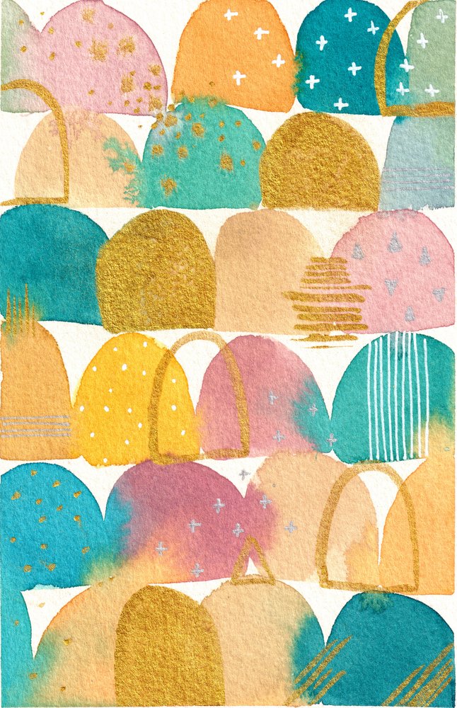 Colorful Watercolor Abstract by Camille Contini