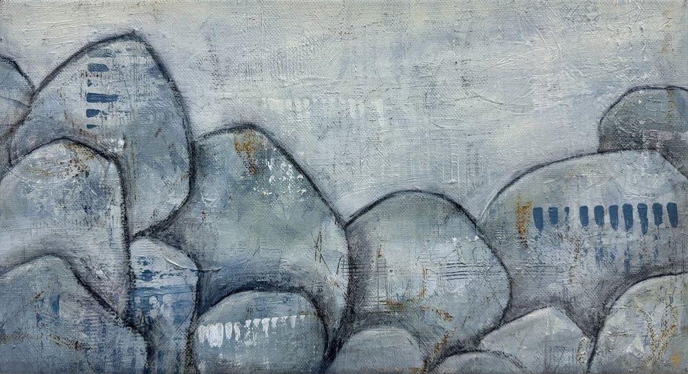 Textured Blue Gray Rocks by Carolina Gårdheim