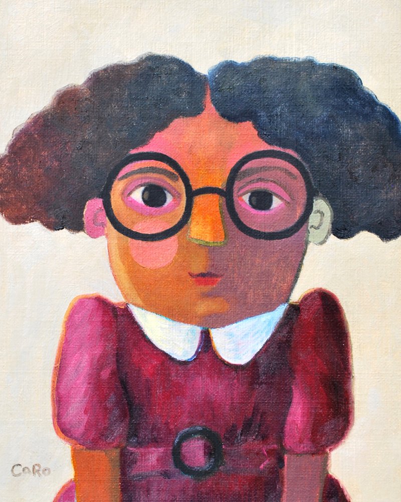 Whimsical Girl With Glasses by Caroline Roberts