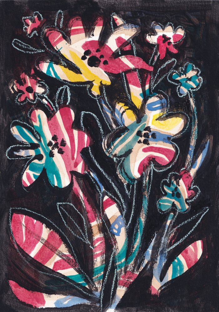 Colorful Striped Flowers by Catalina Somolinos