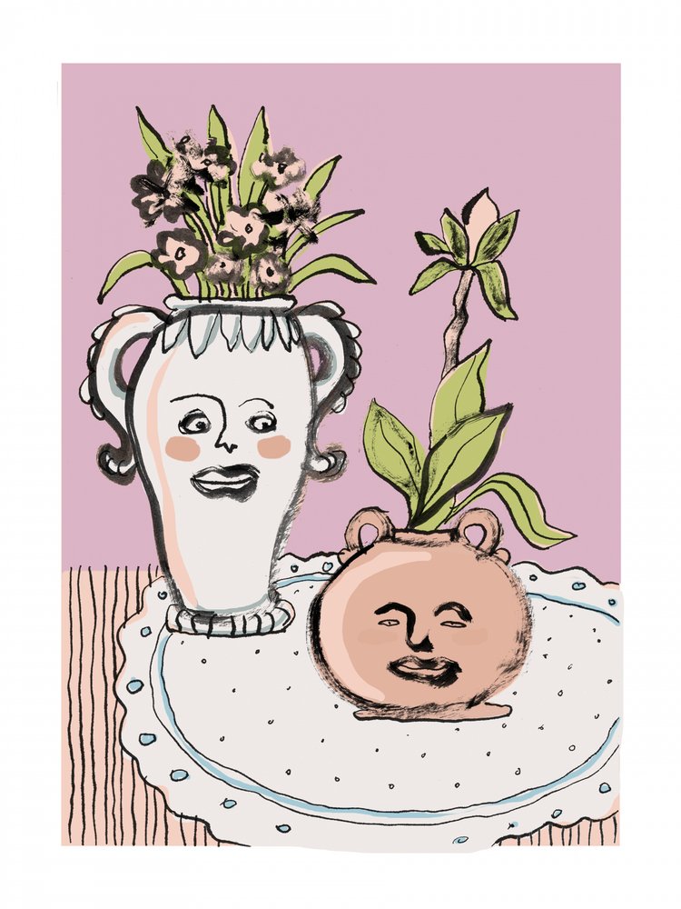Happy Faces Flower Pots by Catalina Somolinos