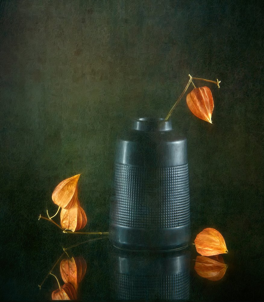 Autumn Lanterns and Vase by Catherine Wang