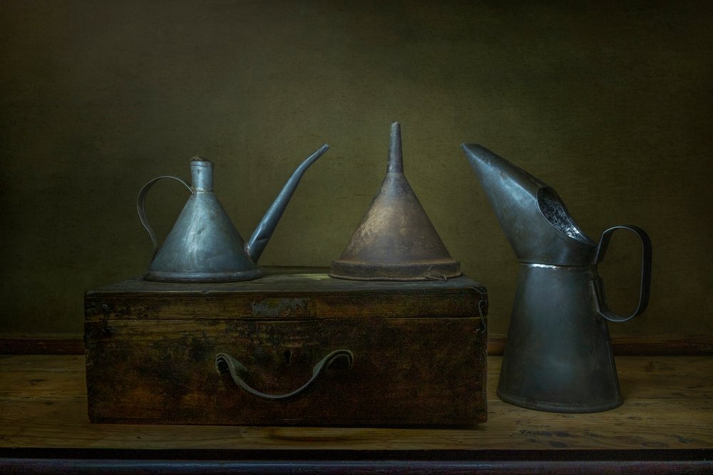 Aged Metal Pouring Tools by Christian MARCEL