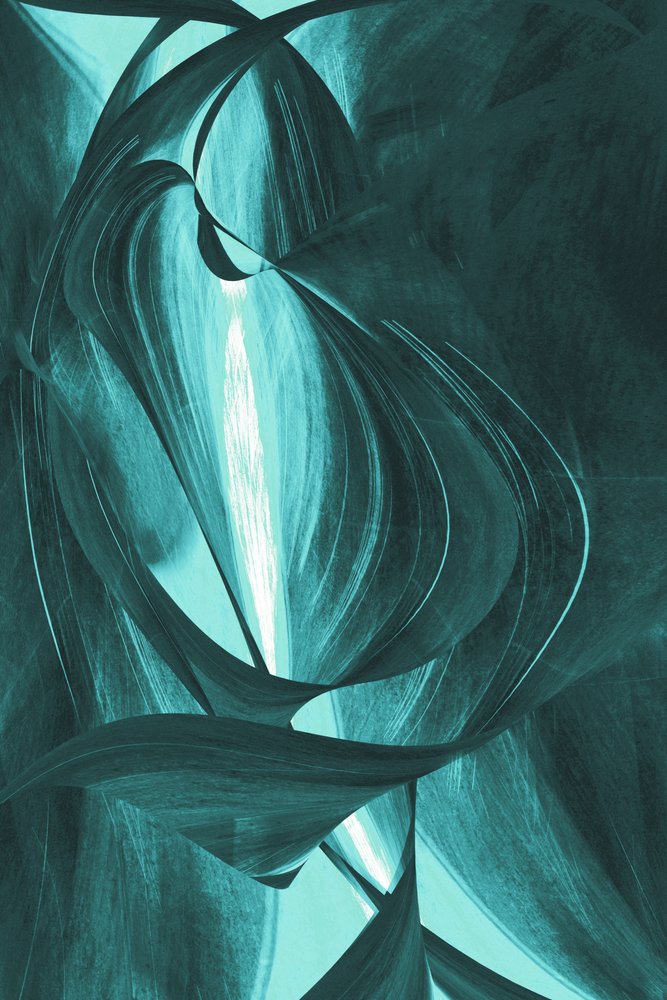 Glowing Aqua Curves by Christina Sillen