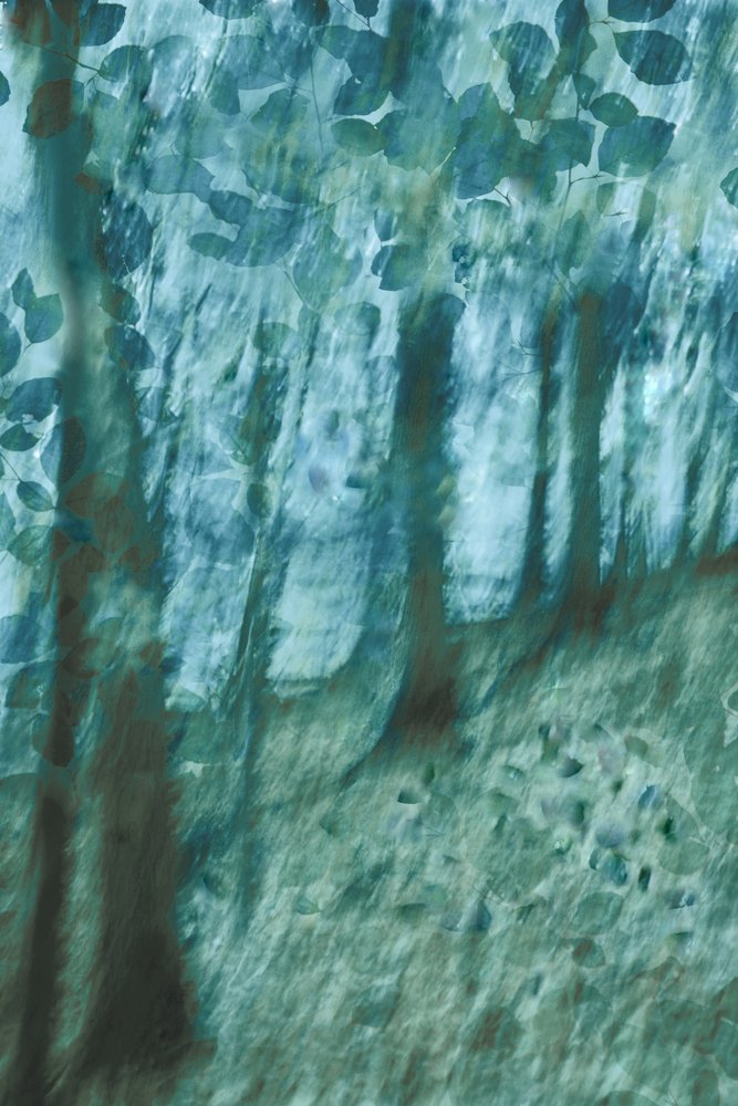Soft Blue Green Forest by Christina Sillen