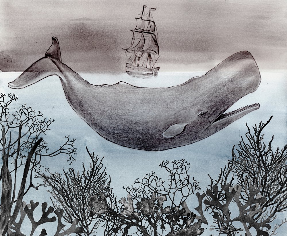 Deep Ocean Whale Ship by Christine Lindstrom