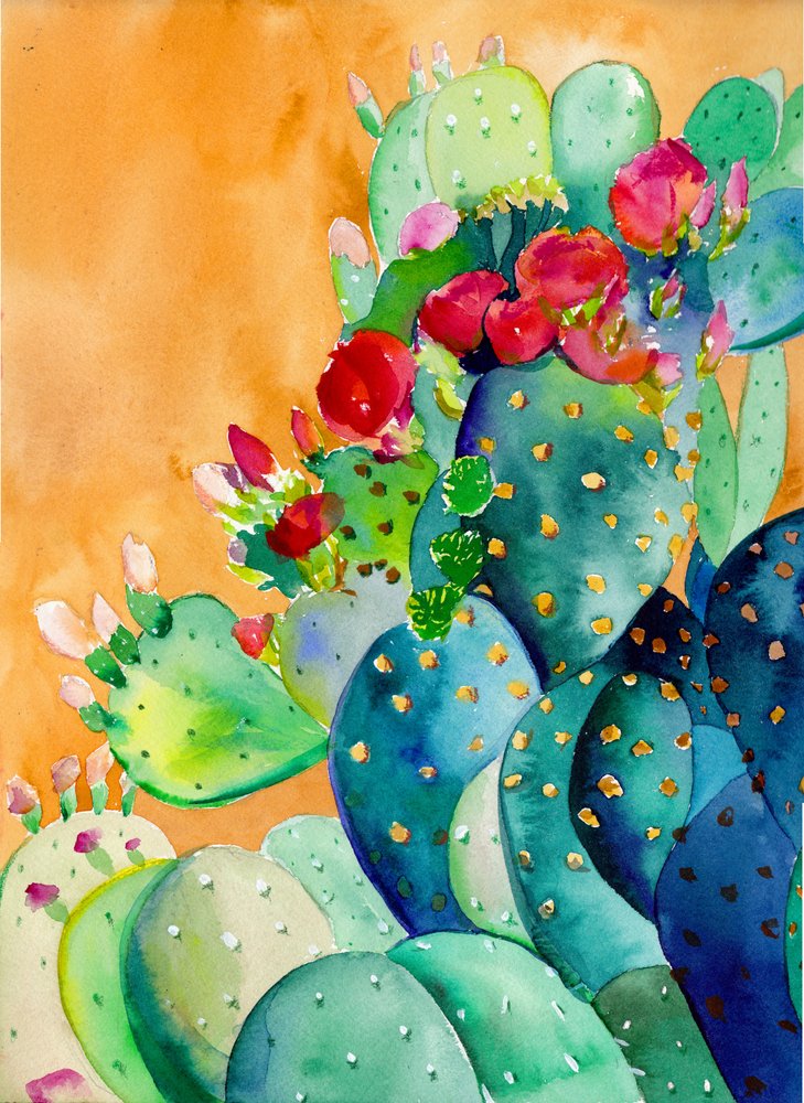 Vibrant Prickly Pear by Christine Lindstrom