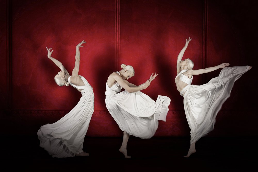 Elegant Dancers Red Stage by Christine von Diepenbroek