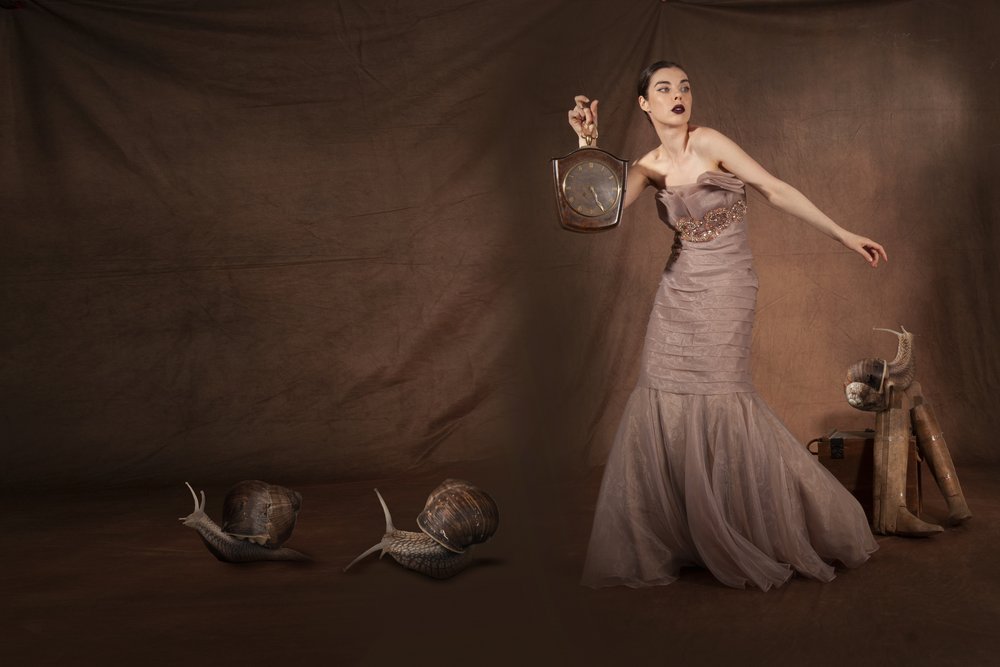 Elegant Woman with Snails by Christine von Diepenbroek