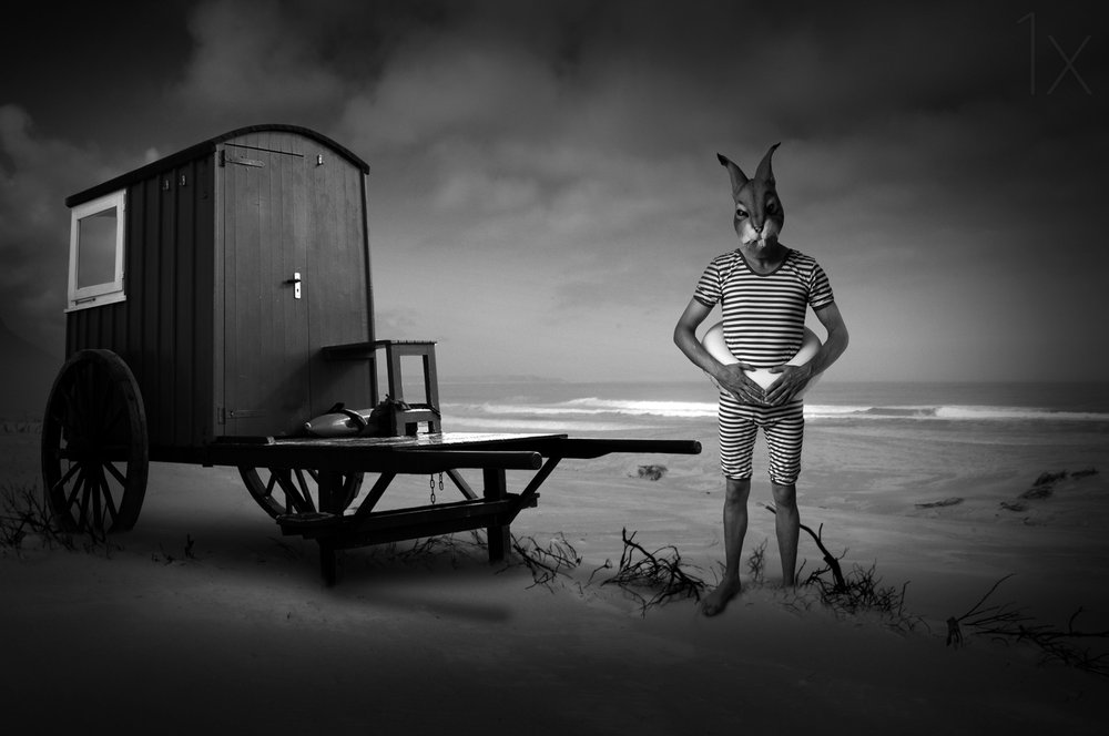 Lone Rabbit Beach Bather by Christine von Diepenbroek