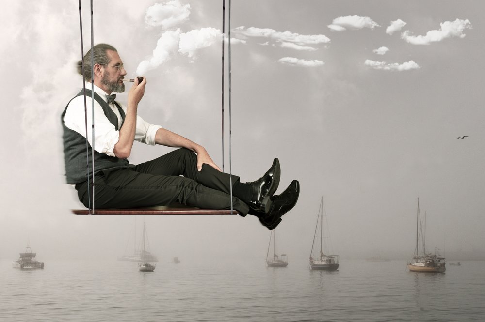 Man on a Sky Swing by Christine von Diepenbroek