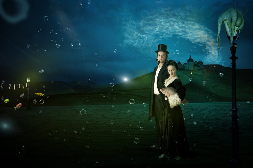 Surreal Couple and Octopus by Christine von Diepenbroek