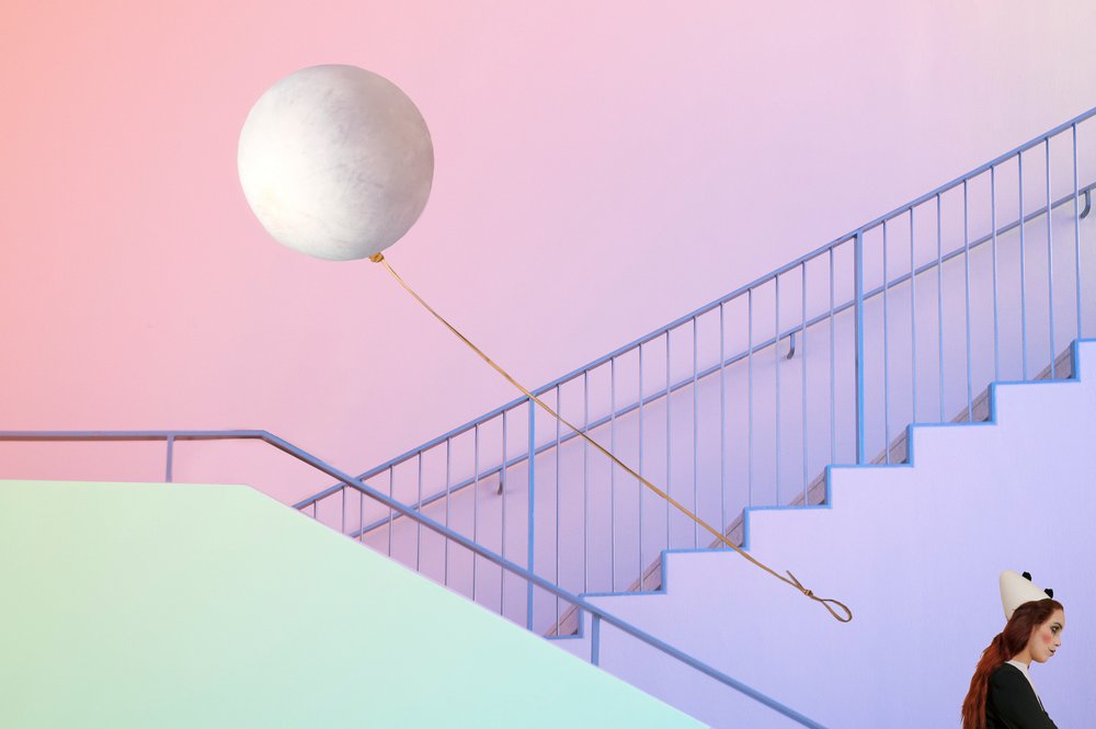 Surreal Pastel Staircase by Christine von Diepenbroek