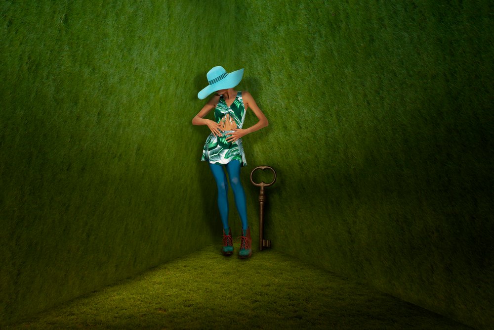 Surreal Woman Green Key by Christine von Diepenbroek