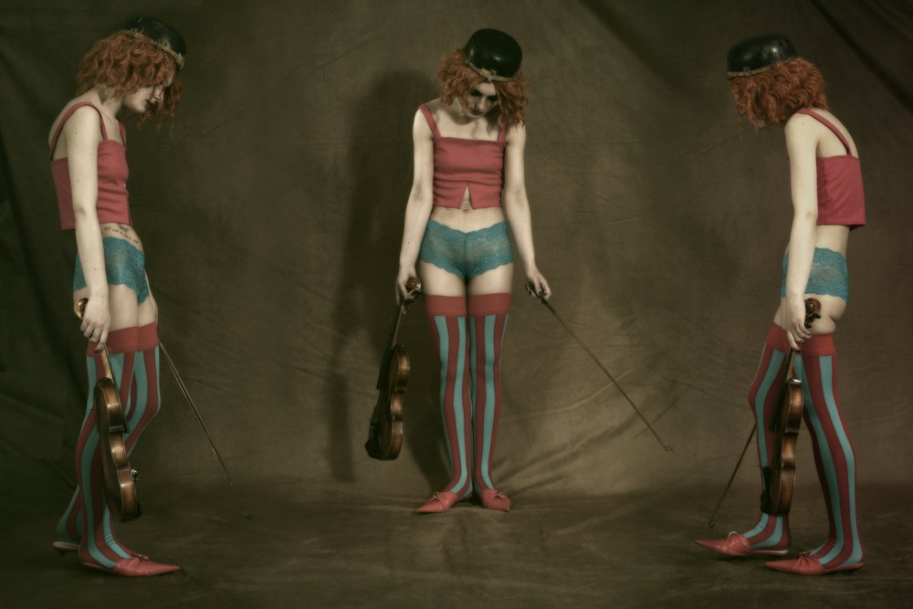 Three Melancholy Violinists by Christine von Diepenbroek