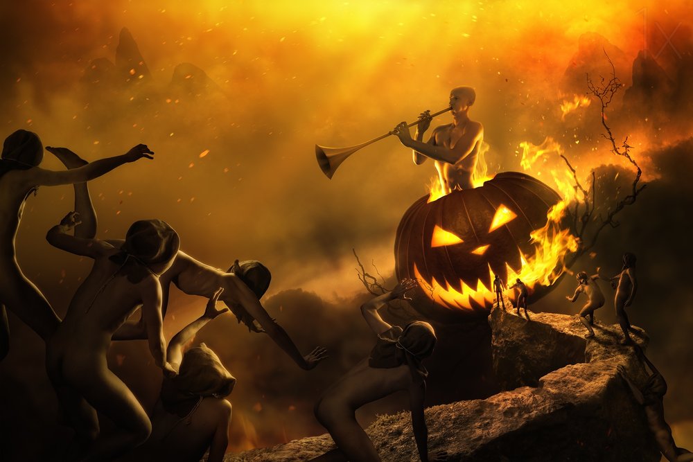 Fiery Pumpkin Summoning by Christophe Kiciak