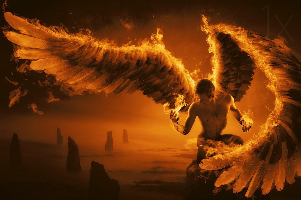 Fiery Winged Warrior by Christophe Kiciak