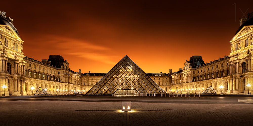 Louvre Pyramid Night View by Christophe Kiciak