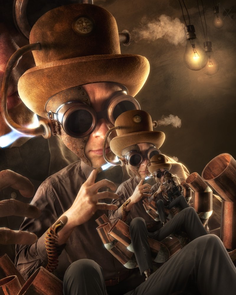 Nested Steampunk Inventors by Christophe Kiciak