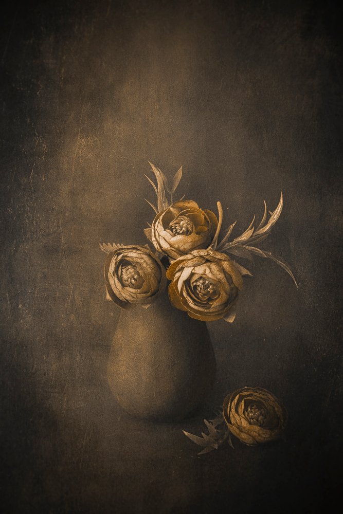 Vintage Floral Still Life by Cicek Kiral