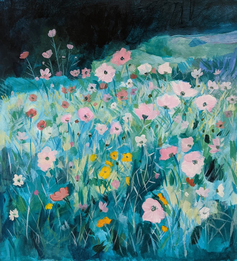 Dreamy Floral Meadow by Claire Whitehead