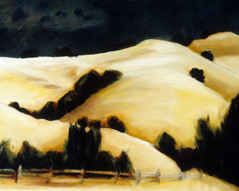 Golden Hills Dramatic Sky by Claire Whitehead