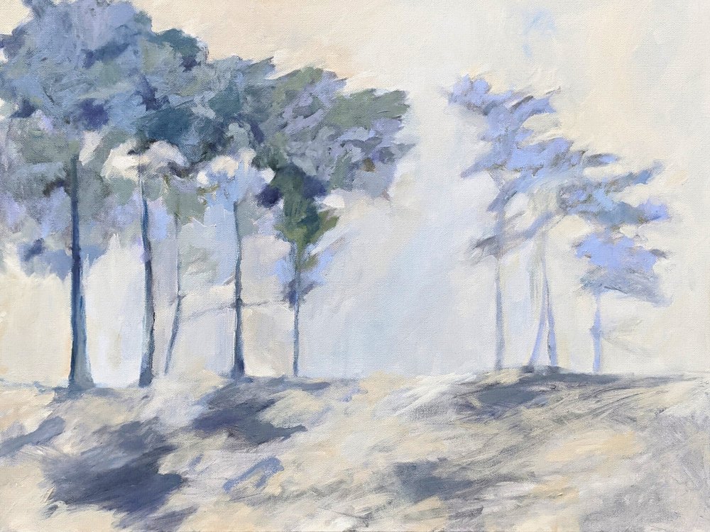Misty Forest Trees by Claire Whitehead