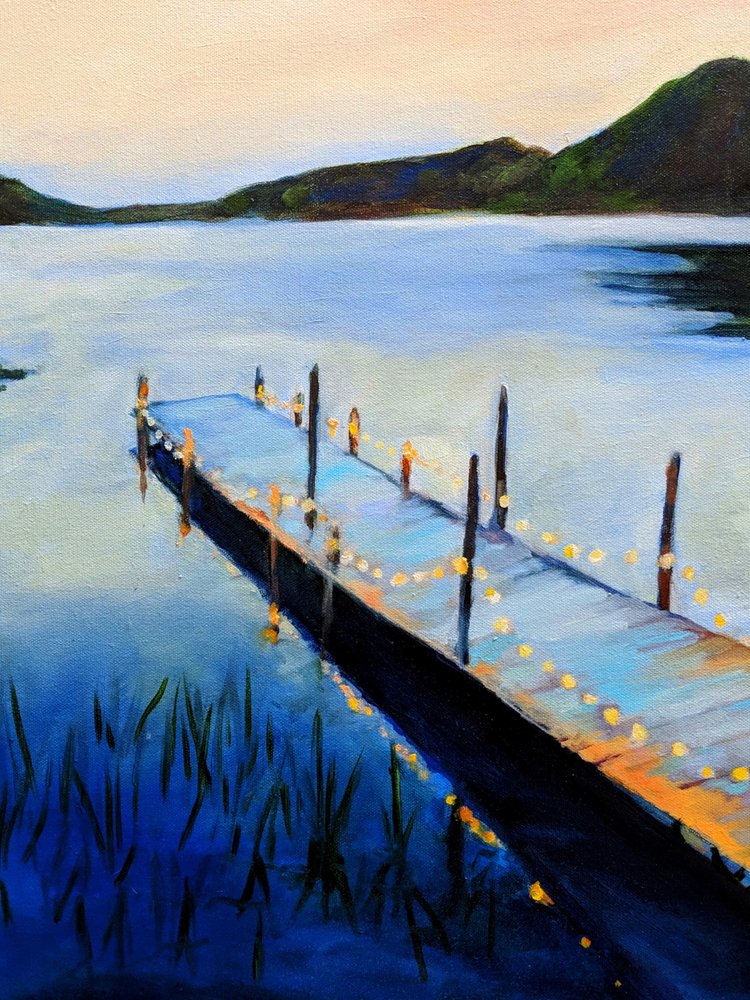 Serene Dock at Twilight by Claire Whitehead