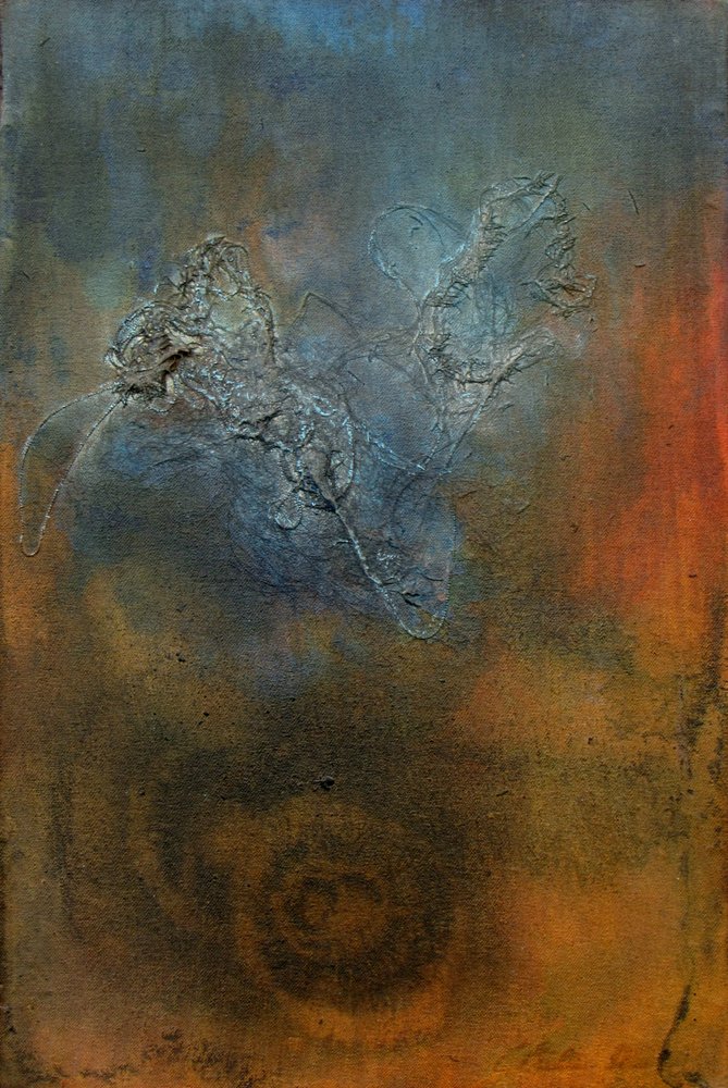 Abstract Blue Orange Swirl by Claudio Boczon