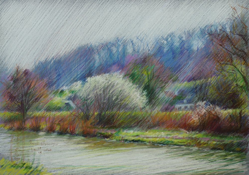 Blooming Riverside Village by Corné Akkers