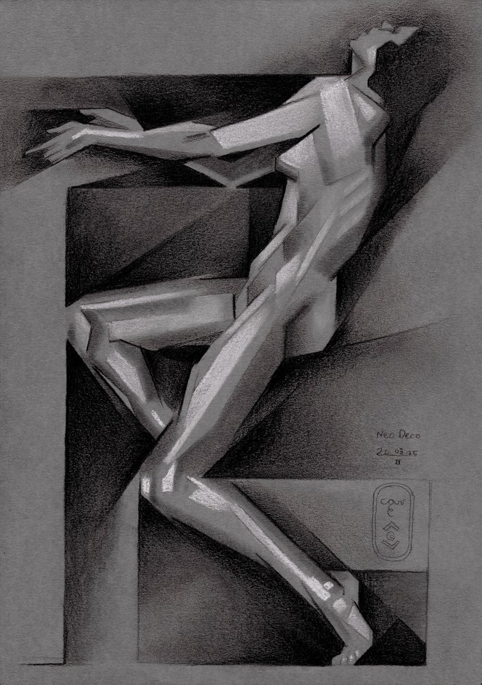 Cubist Reclining Nude by Corné Akkers