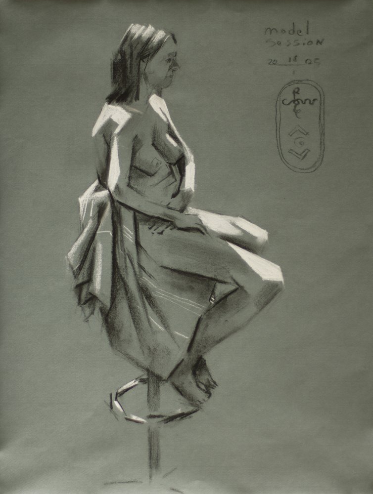 Draped Figure Study by Corné Akkers