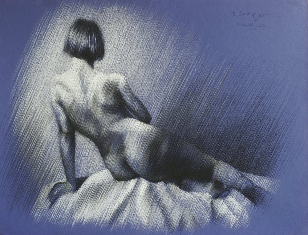 Elegant Reclining Nude Study by Corné Akkers