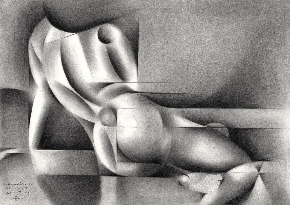 Geometric Nude Figure by Corné Akkers
