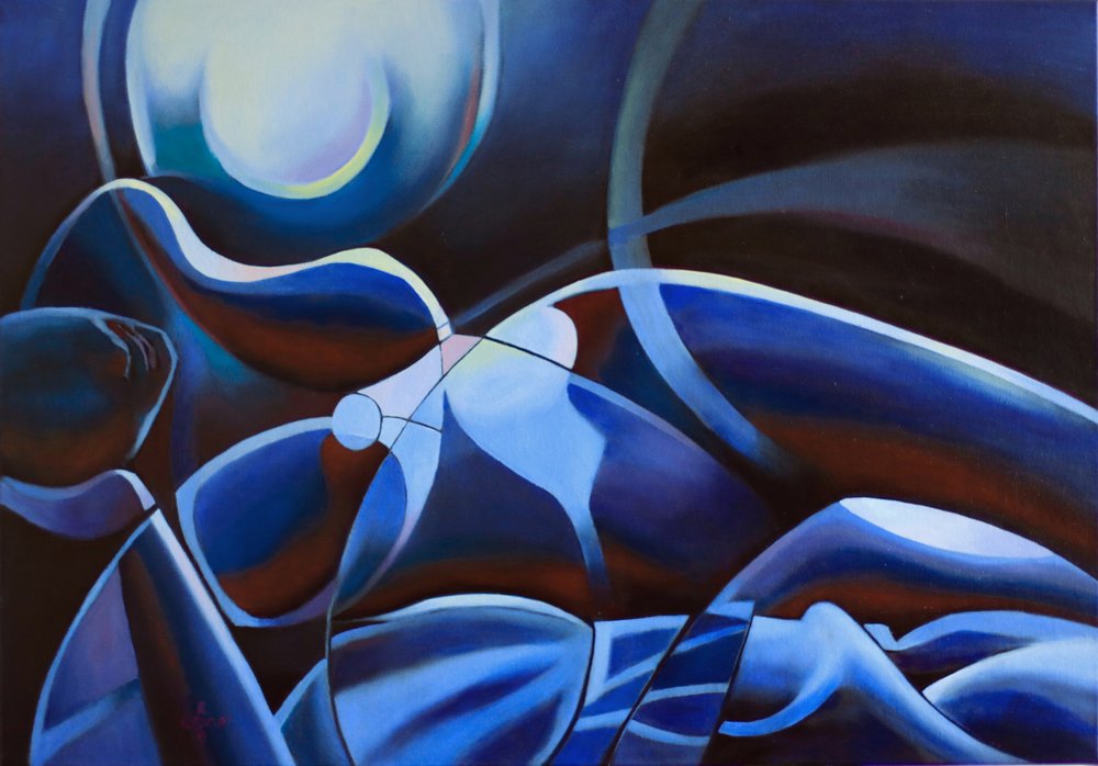 Moonlit Blue Figure by Corné Akkers