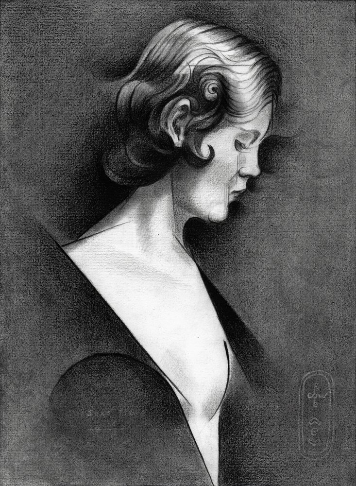 Pensive Woman Profile by Corné Akkers