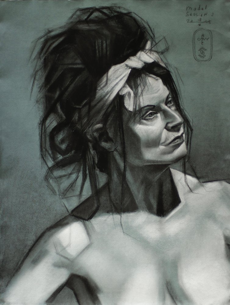 Pensive Woman Sketch by Corné Akkers